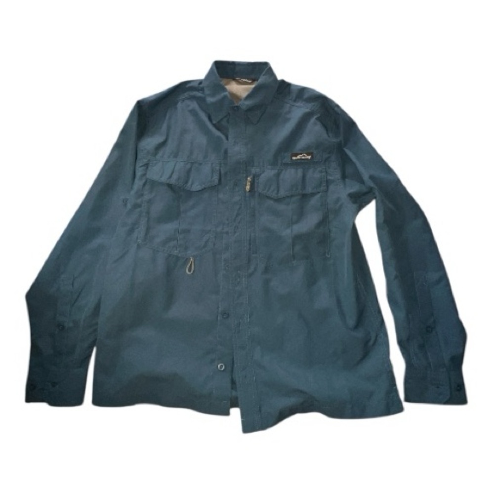 Eddie Bauer Men’s Long Sleeve Performance Fishing Shirt, Sz Med
